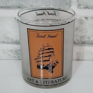 Vintage Trivial Pursuit Art & Literature Game Rocks Glass Pop‎ Culture Culver